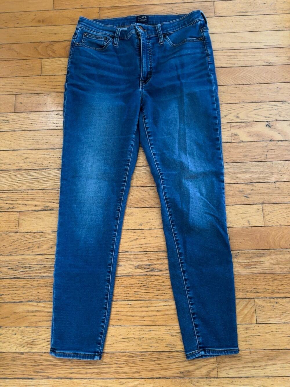 J.Crew 9 High Rise Skinny Jeans Womens 31x25 Dark Wash Stretch Denim Blue